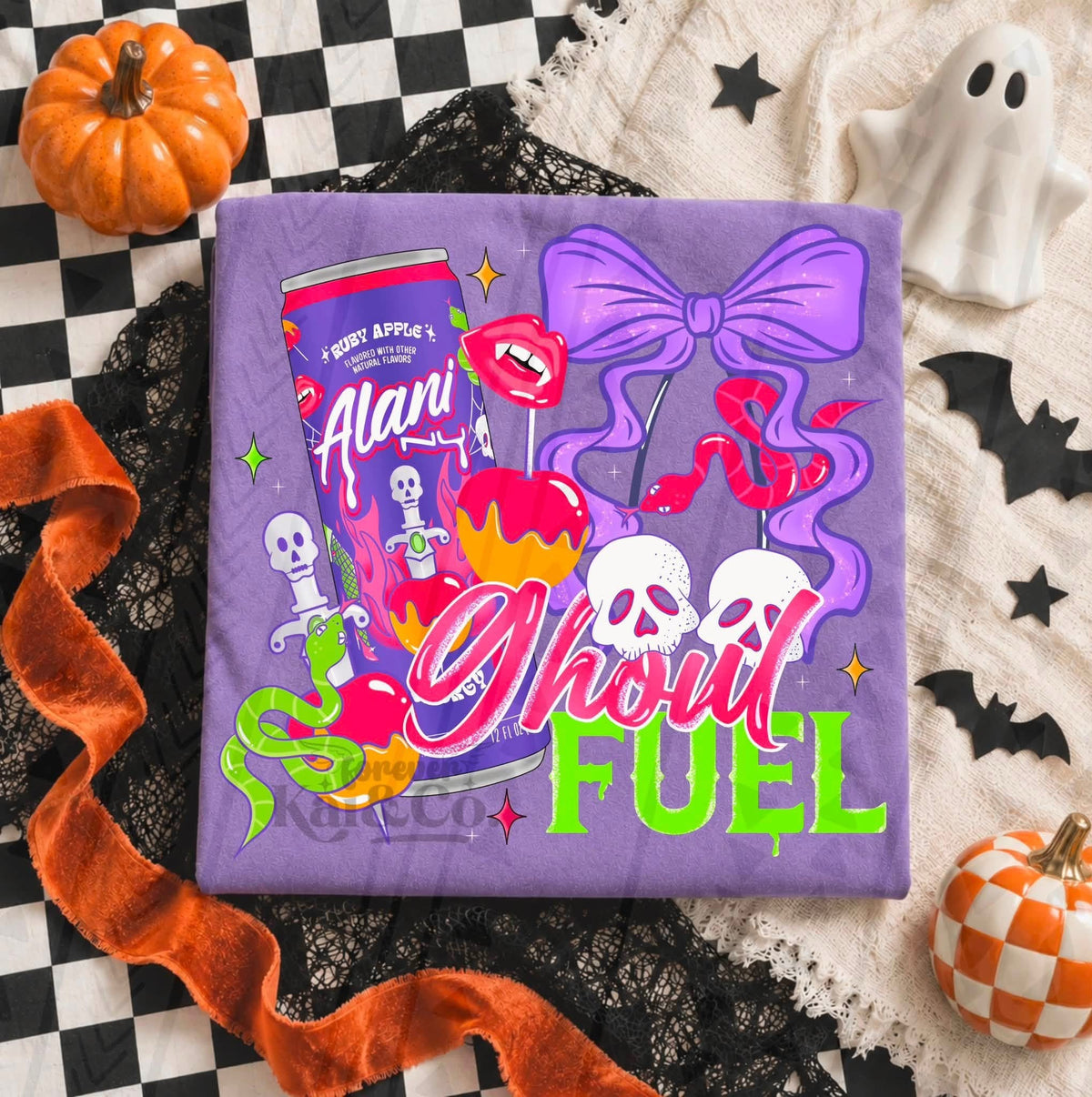 T-shirt graphique Halloween Ghoul Fuel | T-shirt Halloween boisson énergisante | T-shirt caféine effrayant
