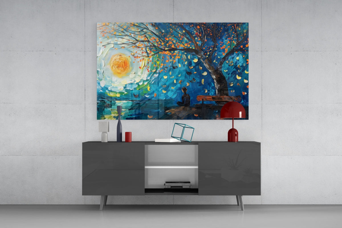 Art Mural en Verre Solitude et Paix || Collection Designer