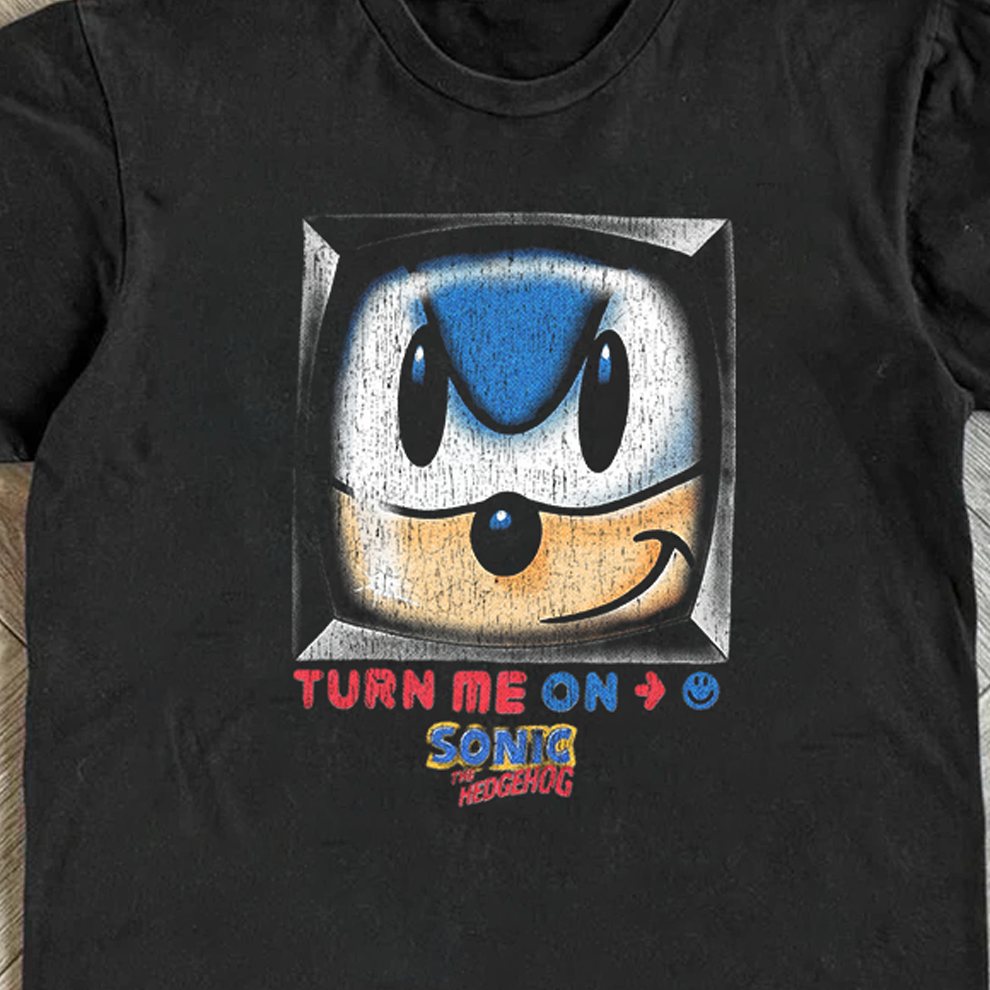 T-shirt noir Sonic Turn Me On