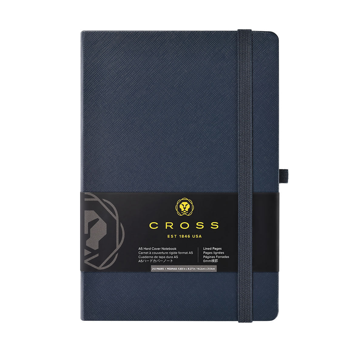 Hardcover Lined A5 Navy Blue Notebook