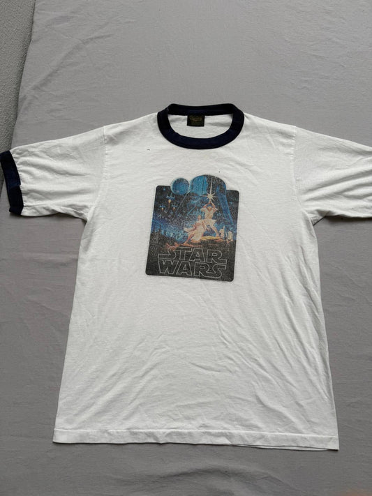 T-shirt vintage Star Wars avec affiche "Changes", col et bords contrastés, taille L