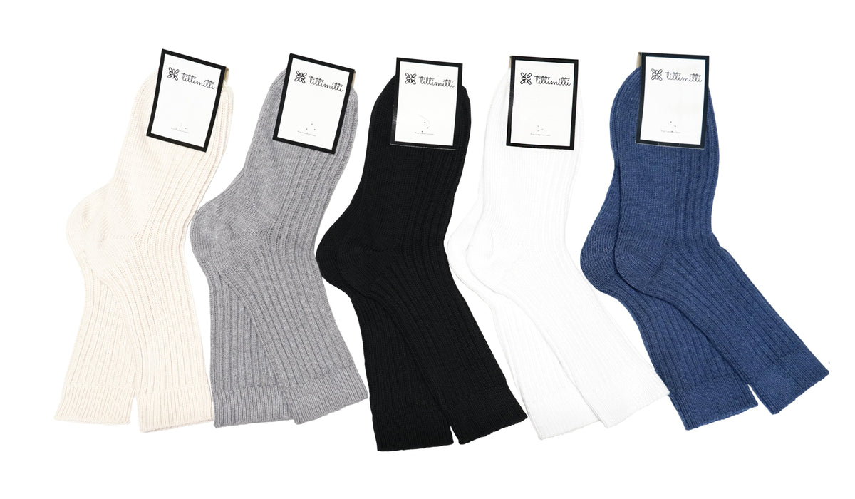 tittimitti® Men’s 100% Organic Cotton Boot Socks 3-Pack – Made in Italy
