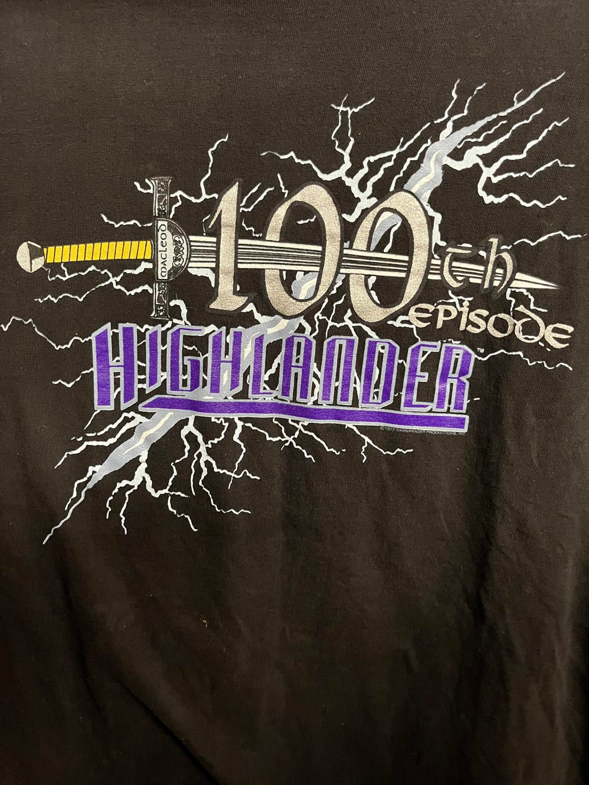 T-shirt vintage de la série TV Highlander, 100e épisode, taille XXL