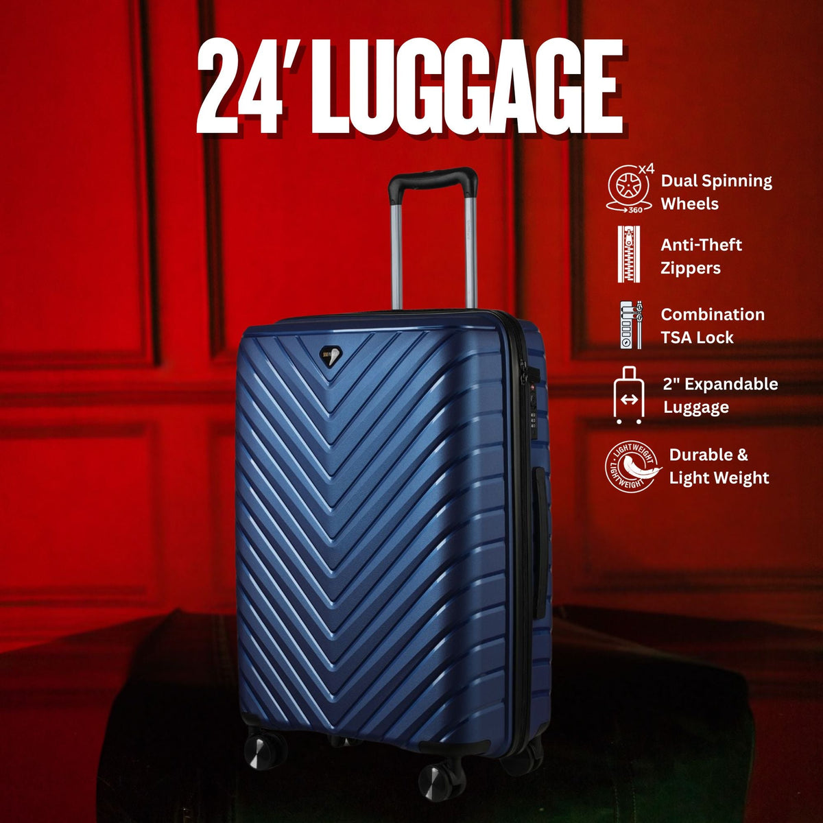 24-Inch Hardcase Spinner Suitcase