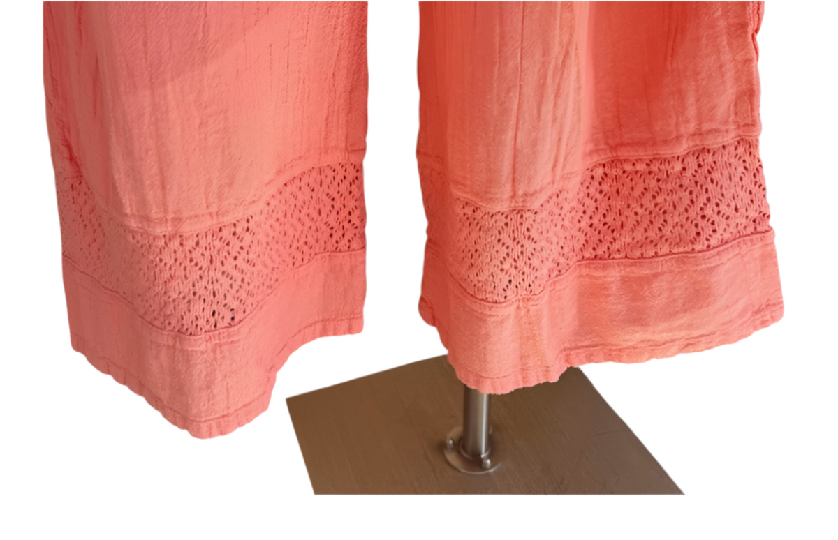 Willow Cotton Gauze Lace-Detail Pants