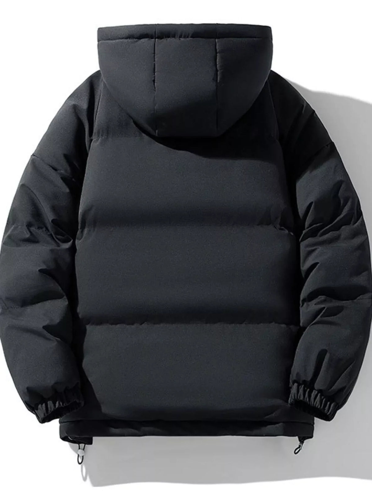 Doudoune à capuche grande taille pour homme avec ourlet à cordon de serrage