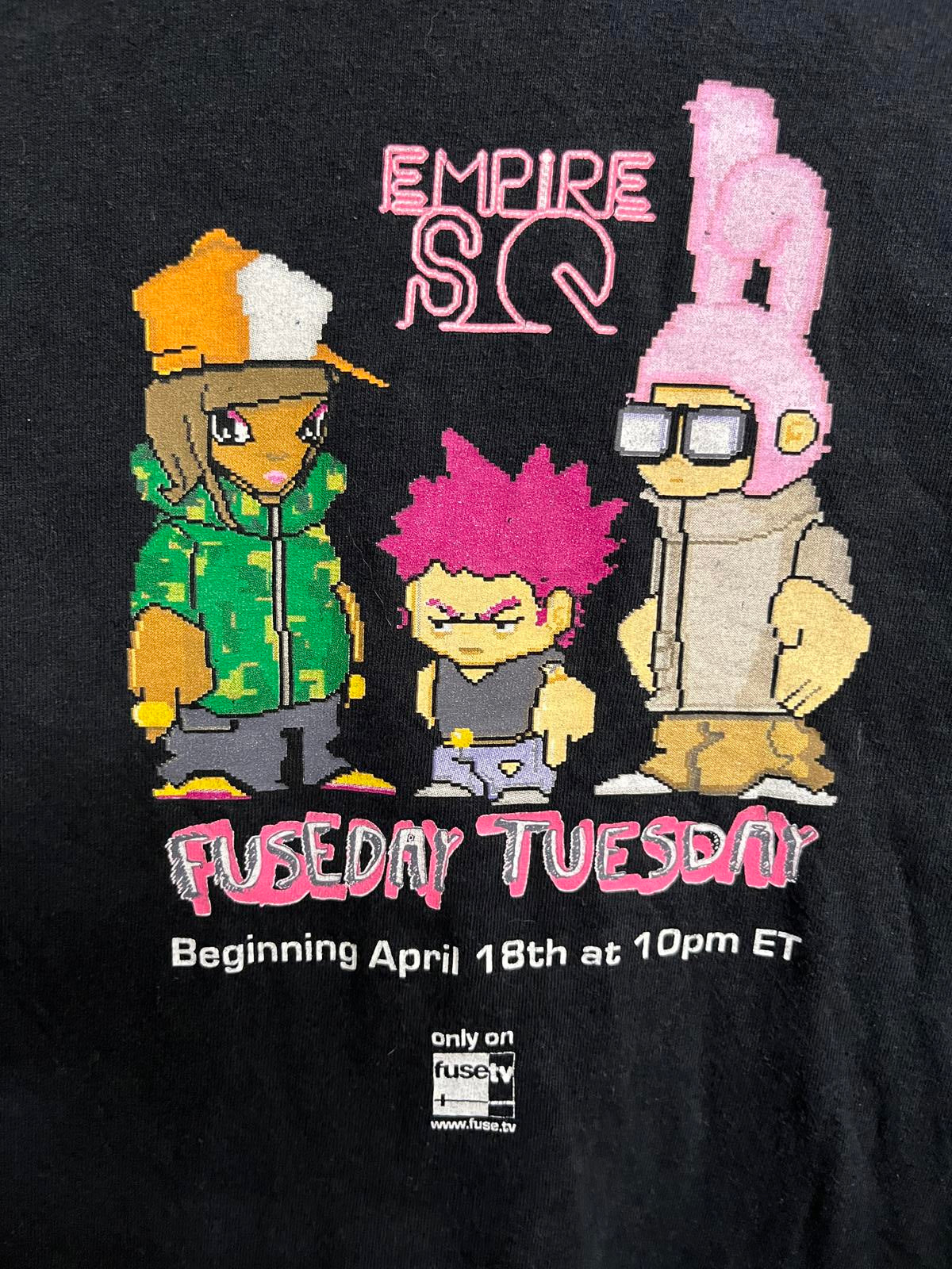T-shirt promotionnel du dessin animé Empire Square, animation Fuse TV, taille XL
