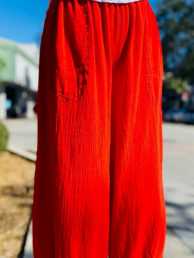 Ron Cotton Gauze Cropped Pants