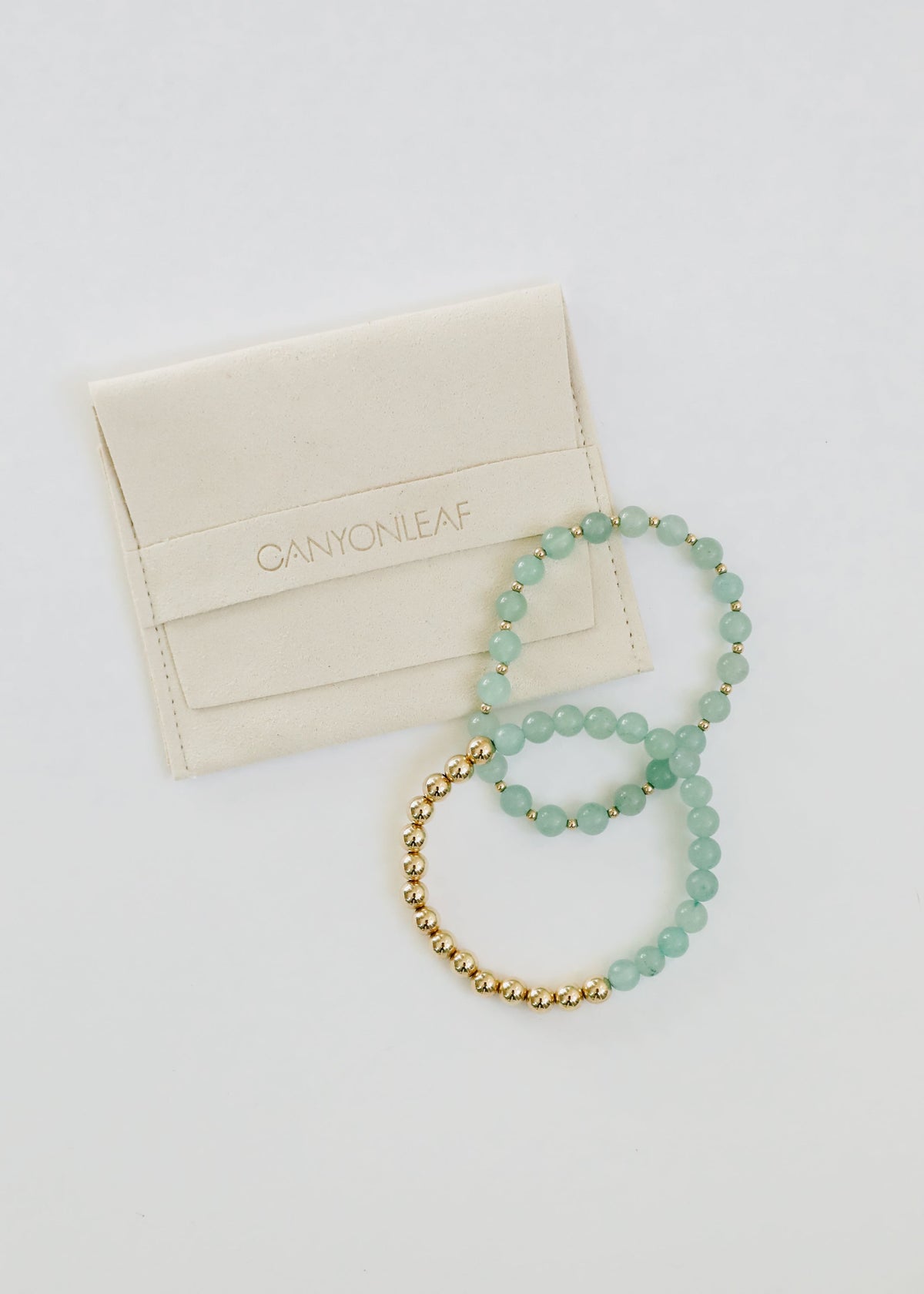 Aventurine Gemstone + 14K Gold Filled || Beaded Stretch Bracelets