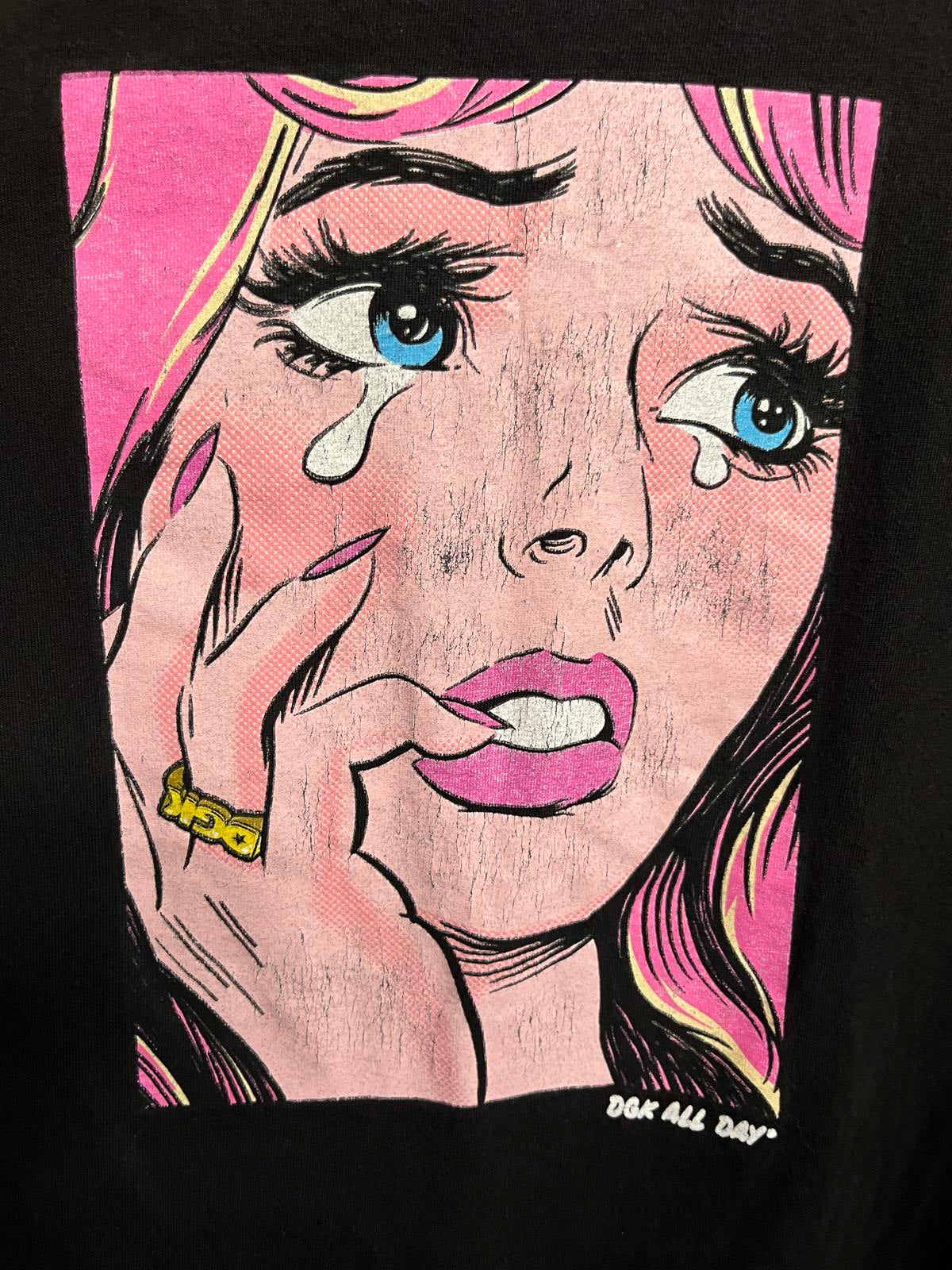 DGK Skate Tee - DGK All Day Crying Pop Art Girl T-shirt - M