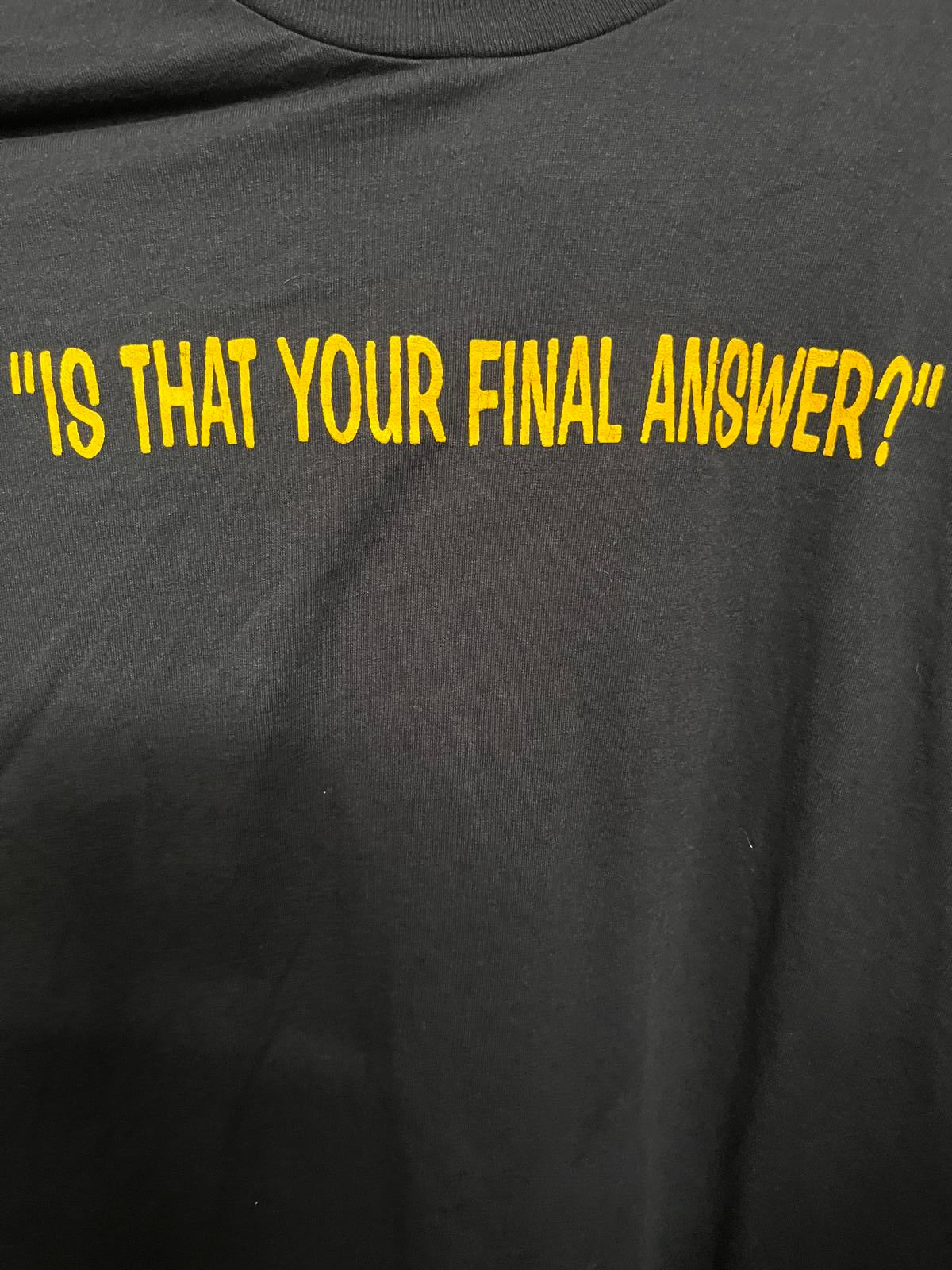 T-shirt « Dieu, qui veut gagner des millions ? » Émission de télévision, taille XL
