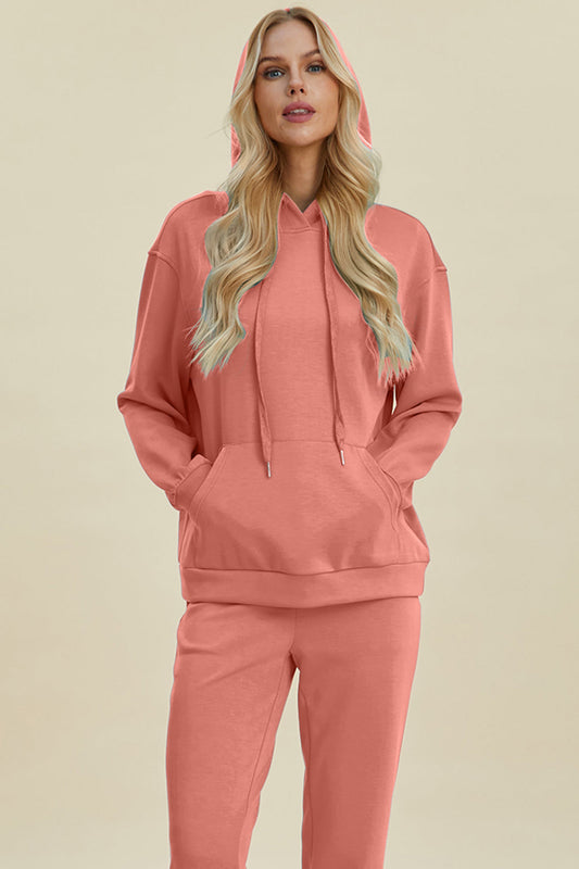 Sweat à capuche Basic Bae à manches longues, cordon de serrage et poche kangourou en taille réelle pour plongée sous-marine