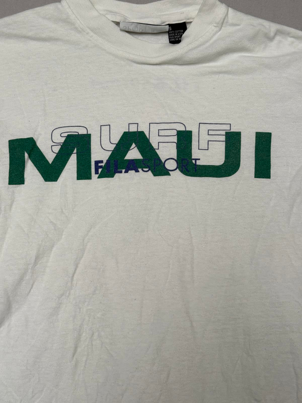 T-shirt de surf vintage Maui Fila Sport fabriqué aux États-Unis - S