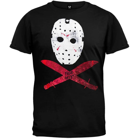 T-shirt vintage du film Vendredi 13 avec masque de gardien de Jason - L