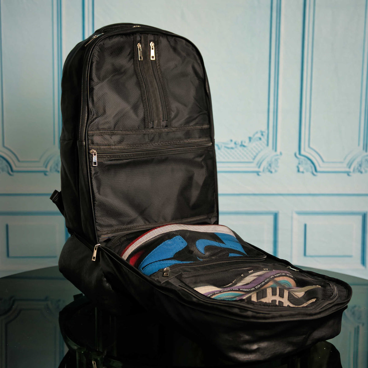 Leather Carry-On Travel Backpack with Laptop Pocket