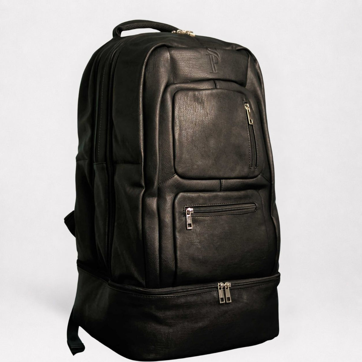 Leather Carry-On Travel Backpack with Laptop Pocket