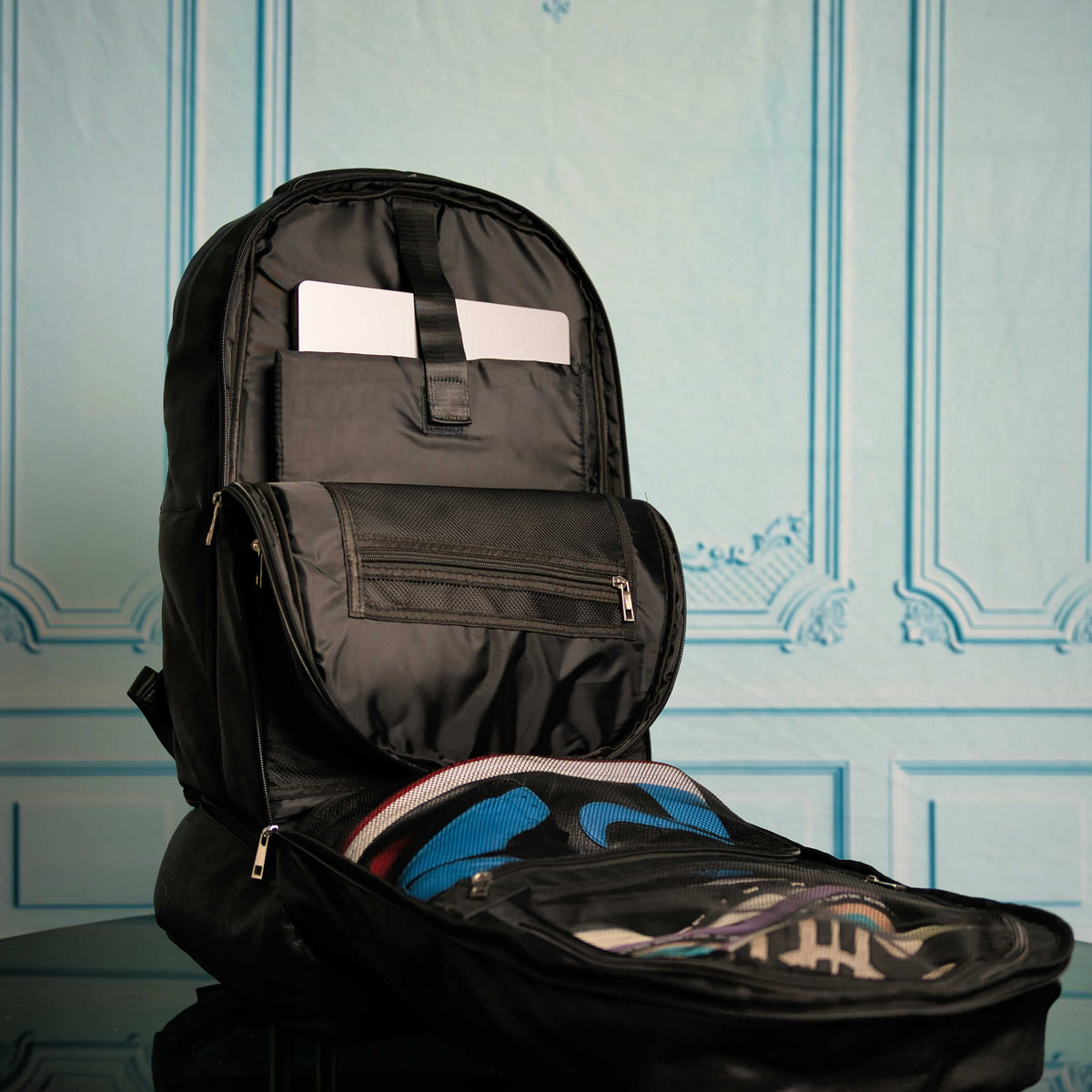 Leather Carry-On Travel Backpack with Laptop Pocket