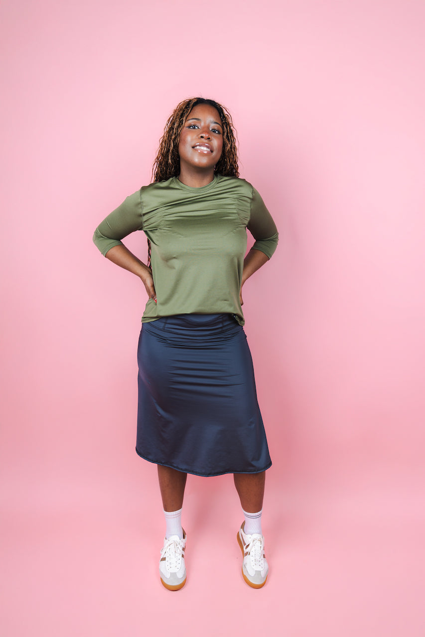 Carbon Skate Skirt in Recycled Polyester