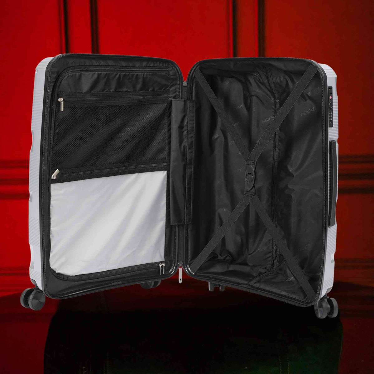 20-Inch Silver Hardcase Carry-On Spinner Suitcase