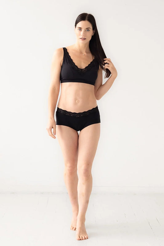 Culotte bikini Salua avec bordure en dentelle