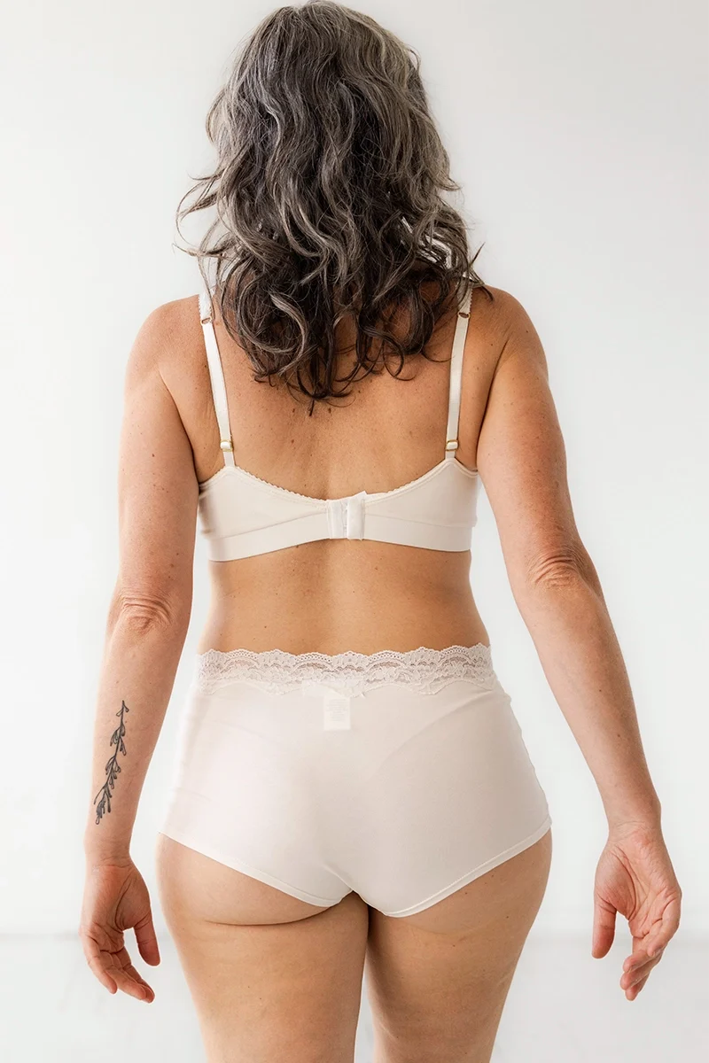Salua Cotton Bralette with Lace Edge