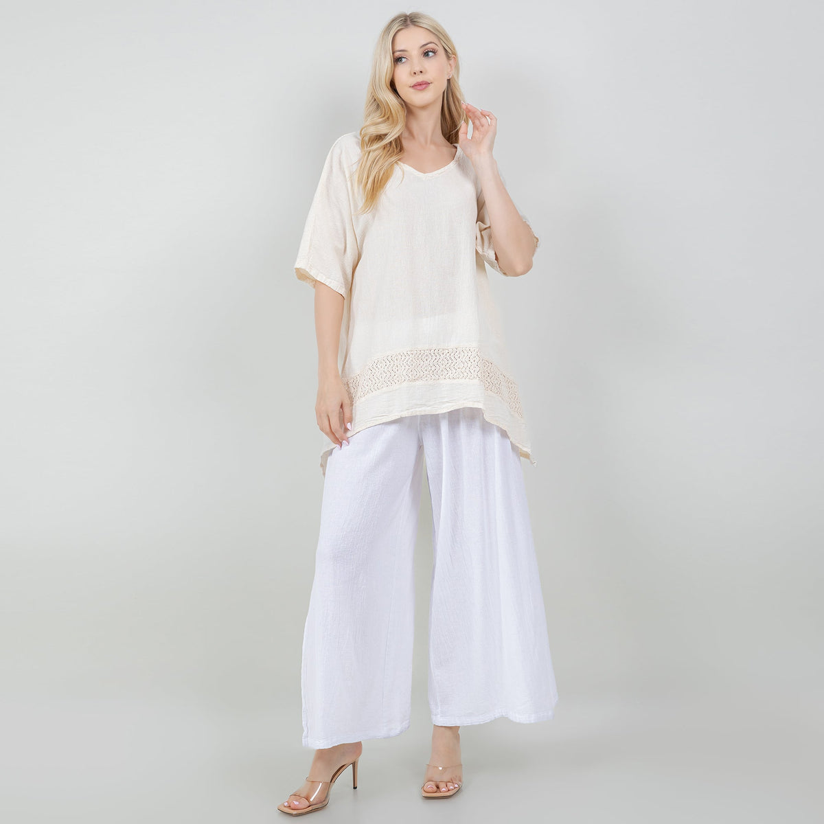 Cynthia Women's Cotton Gauze Lace-Detail Tunic