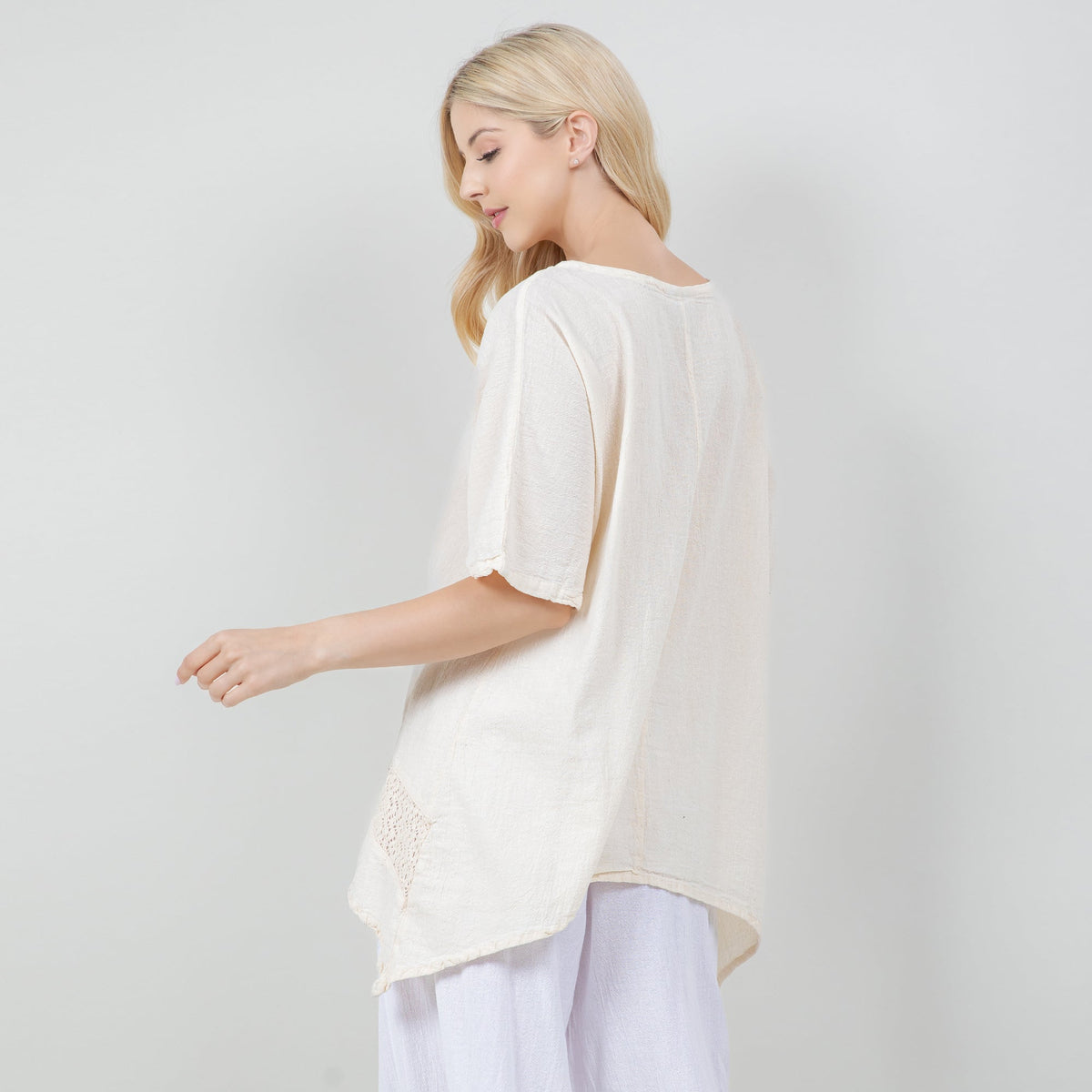 Cynthia Women's Cotton Gauze Lace-Detail Tunic