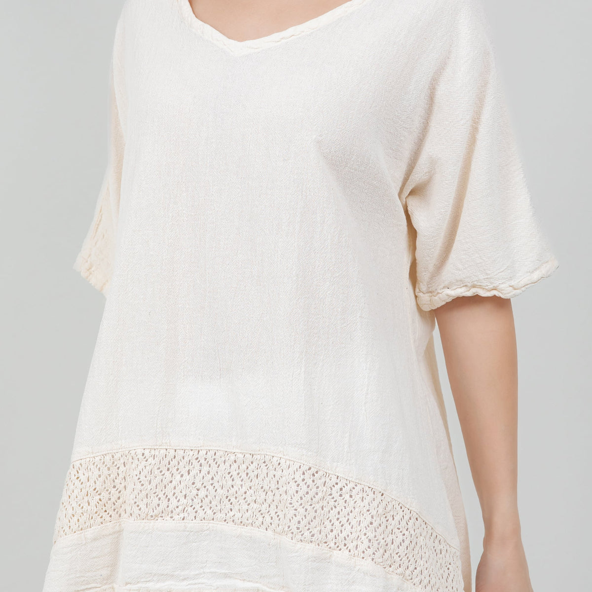 Cynthia Women's Cotton Gauze Lace-Detail Tunic