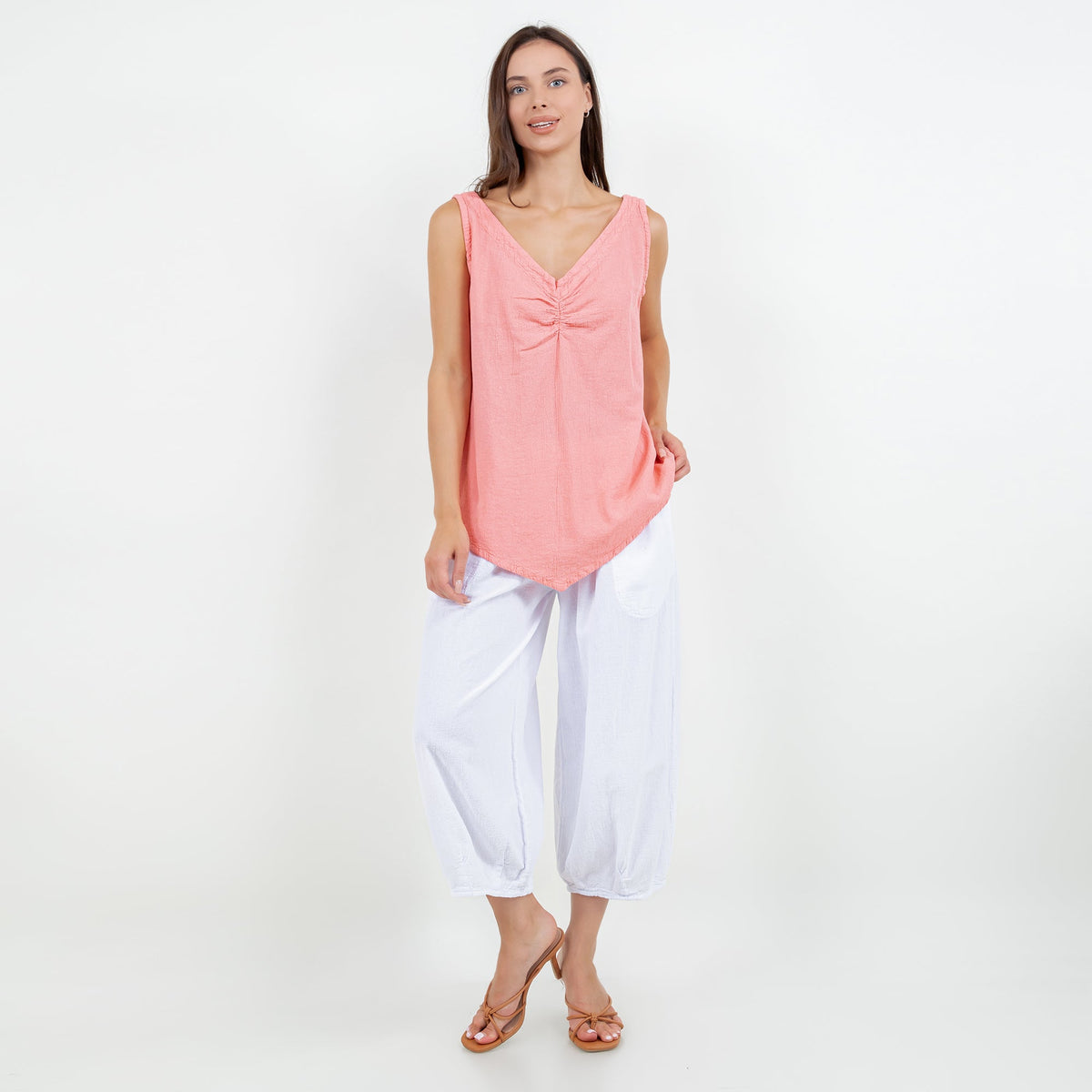 Ron Cotton Gauze Cropped Pants