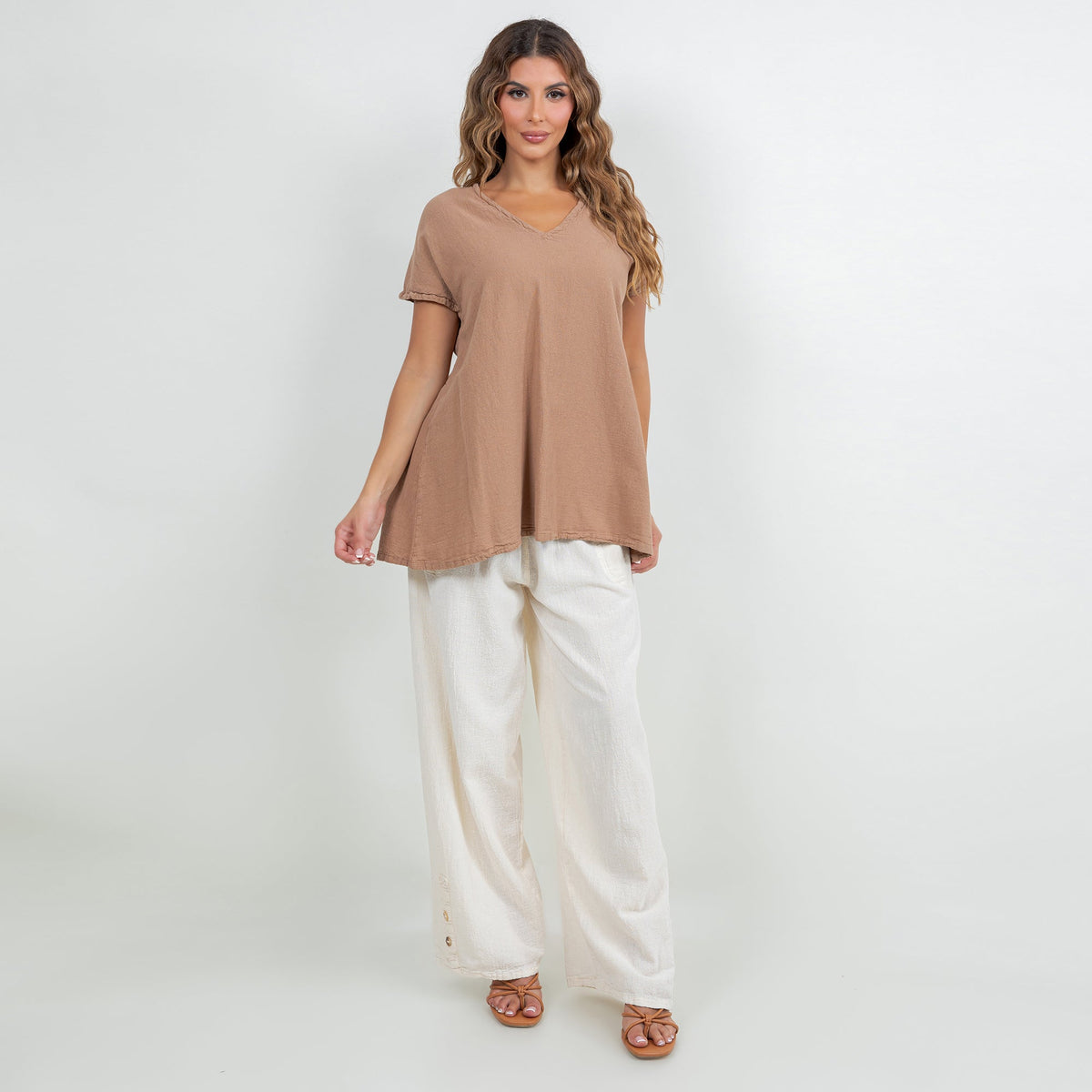 Betsy Cotton Gauze A-Line Cap-Sleeve Top