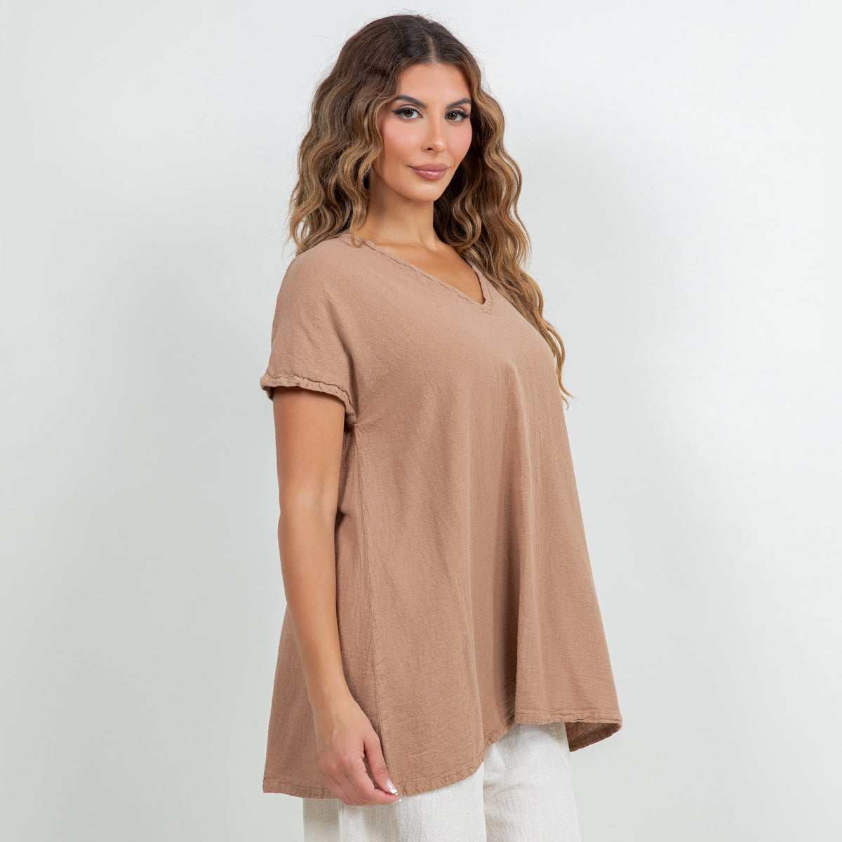 Betsy Cotton Gauze A-Line Cap-Sleeve Top