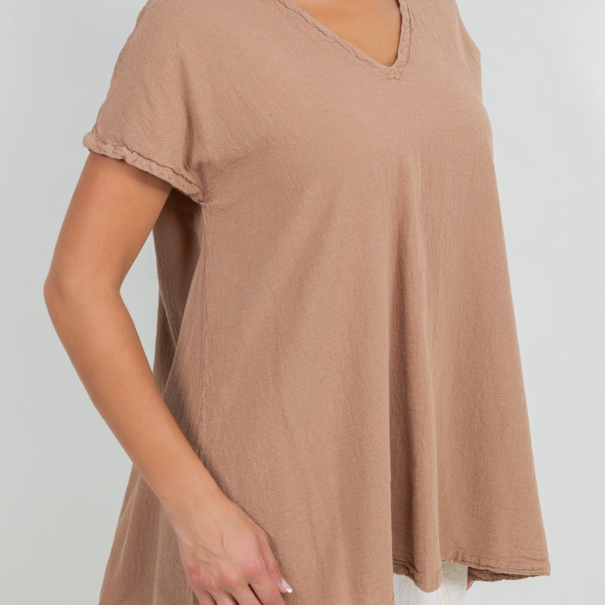 Betsy Cotton Gauze A-Line Cap-Sleeve Top