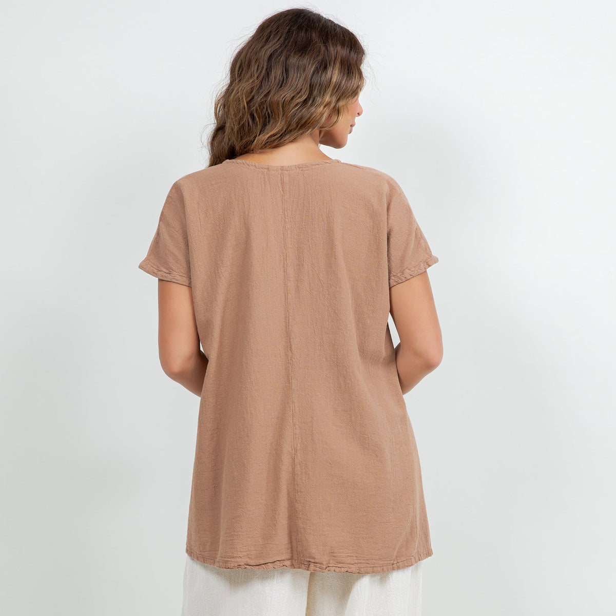 Betsy Cotton Gauze A-Line Cap-Sleeve Top