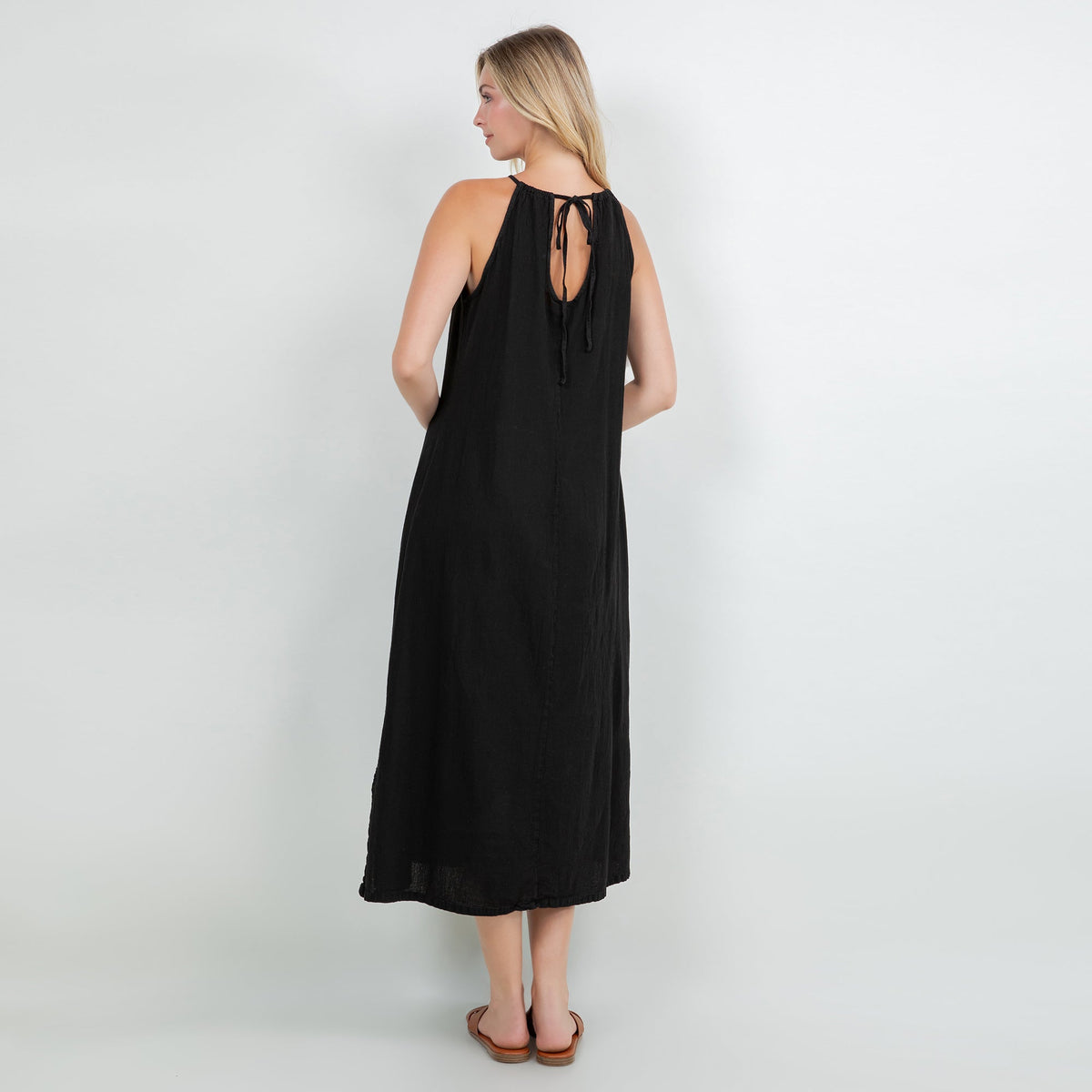 Caterina Cotton Gauze Halter Dress