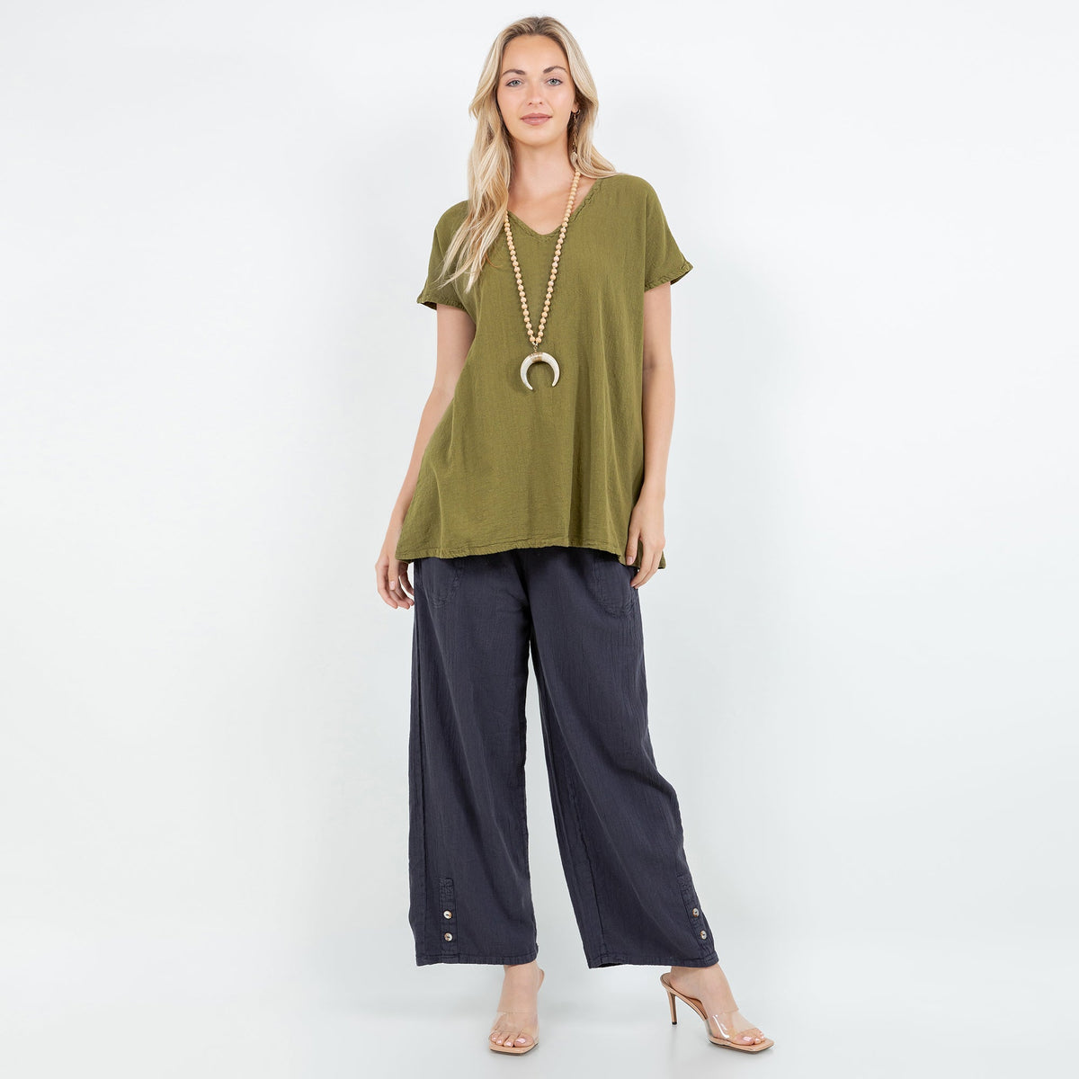 Betsy Cotton Gauze A-Line Cap-Sleeve Top