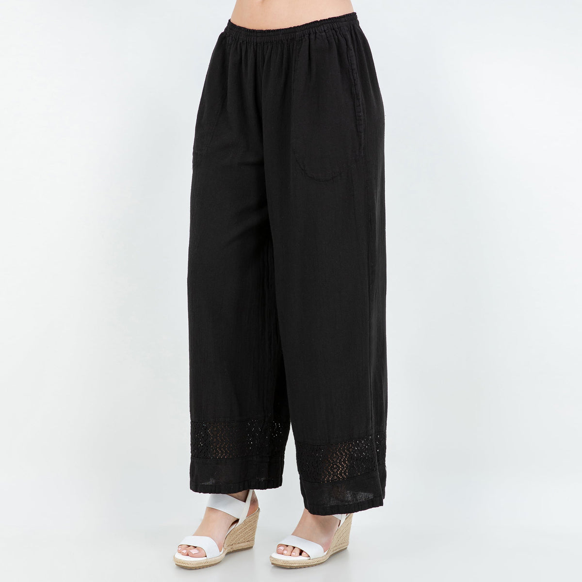 Willow Cotton Gauze Lace-Detail Pants