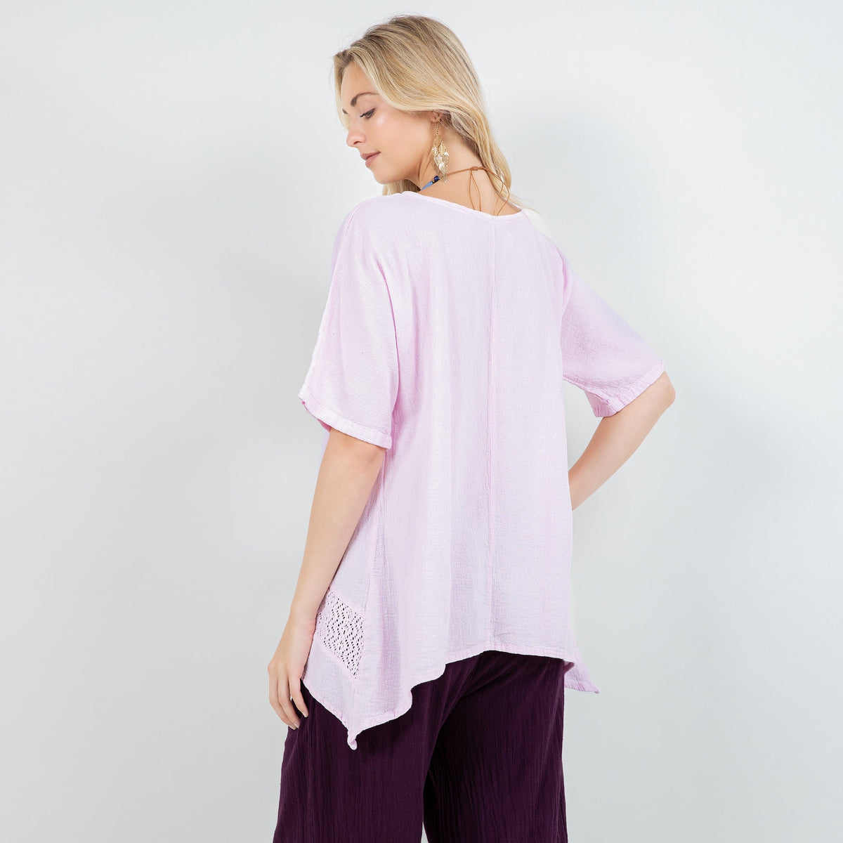 Cynthia Women's Cotton Gauze Lace-Detail Tunic