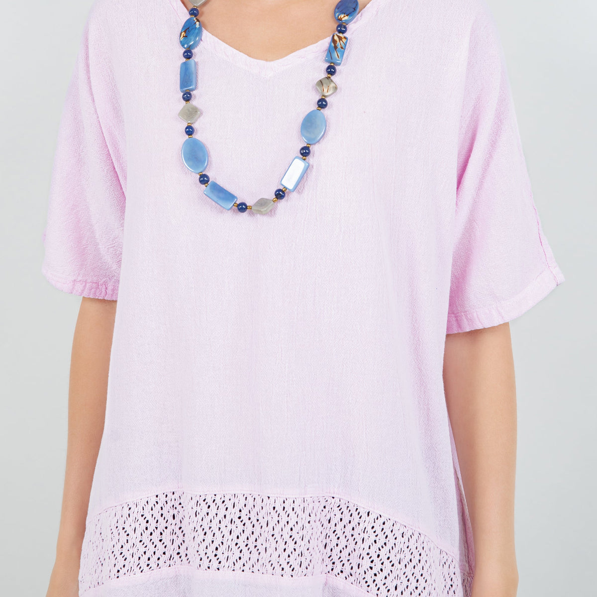 Cynthia Women's Cotton Gauze Lace-Detail Tunic