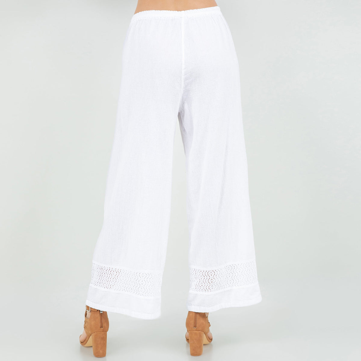Willow Cotton Gauze Lace-Detail Pants