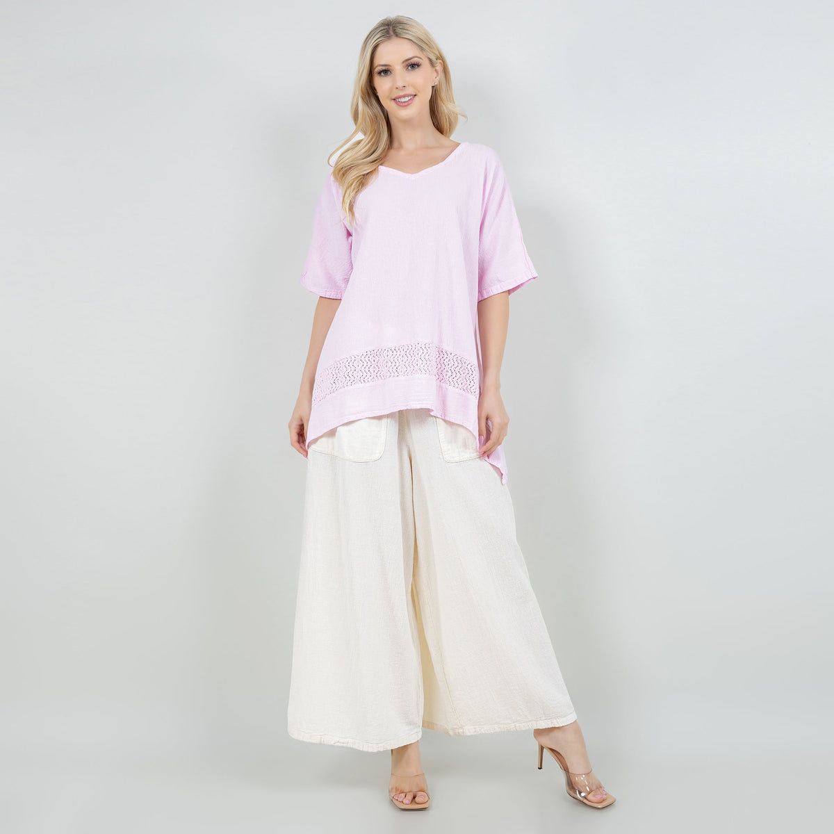 Cynthia Women's Cotton Gauze Lace-Detail Tunic
