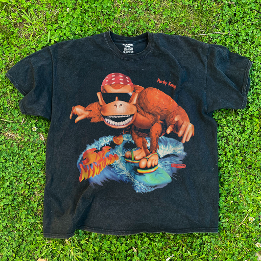 T-shirt promotionnel vintage « Funky Kong Surf » de 1995, noir