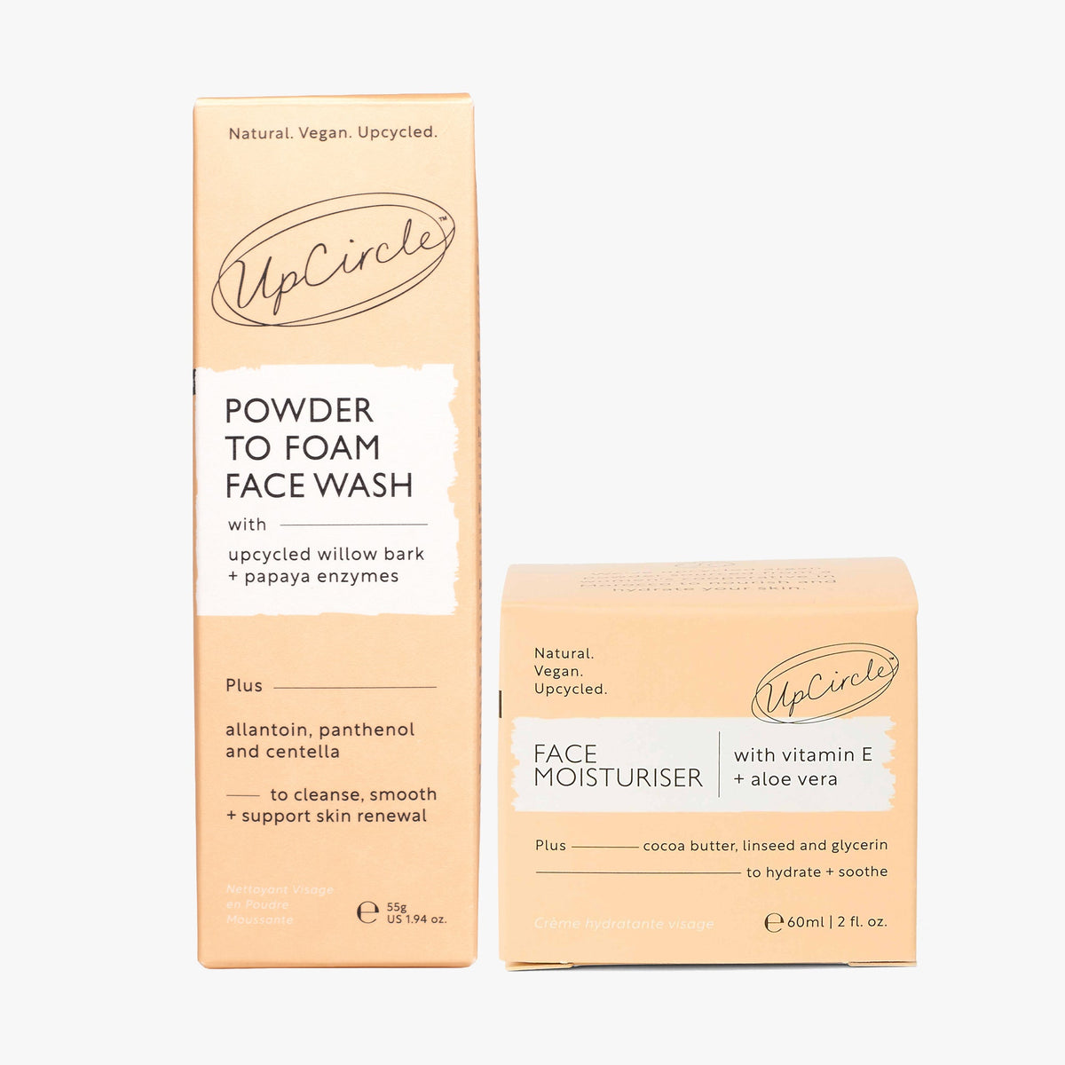 UpCircle Daily Duo Face Wash & Vitamin E Moisturizer Set