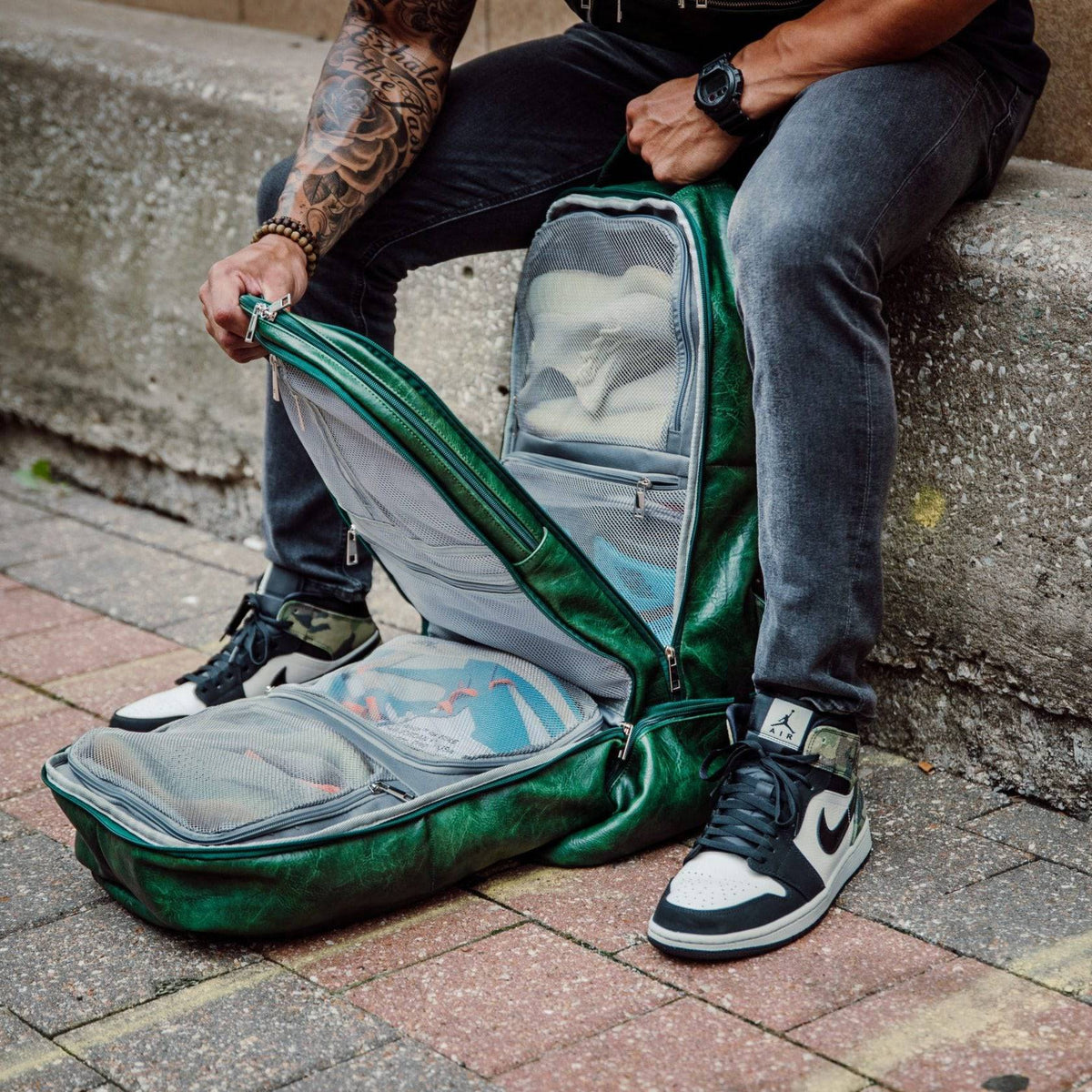 Emerald Green Leather Carry-On Patented Backpack (Only 300 Made)