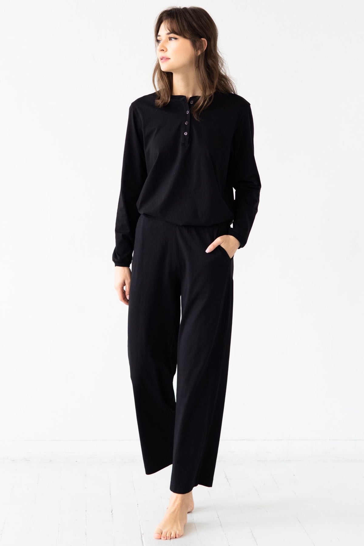 Straight Leg Pants in Pima Cotton