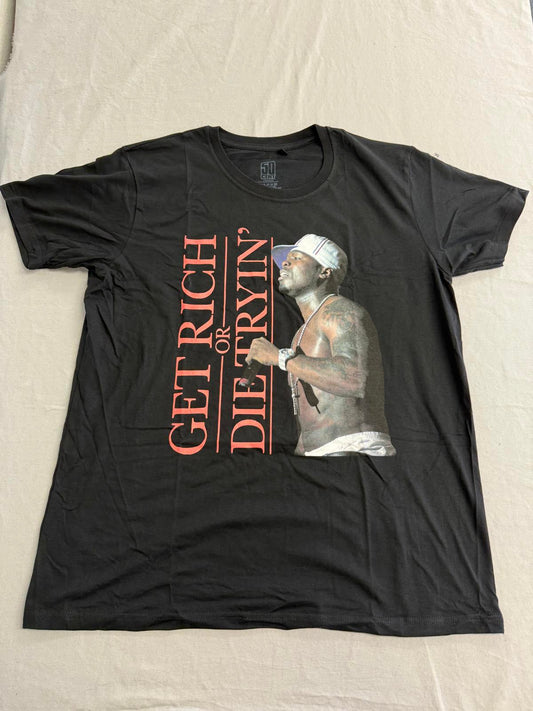 T-shirt de rap 50 Cent album Get Rich or Die Tryin