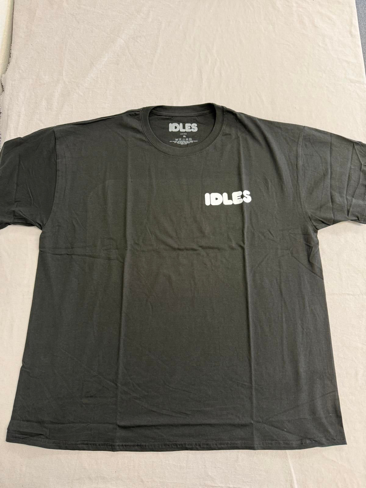 T-shirt du groupe Idles avec poing et fleur au dos