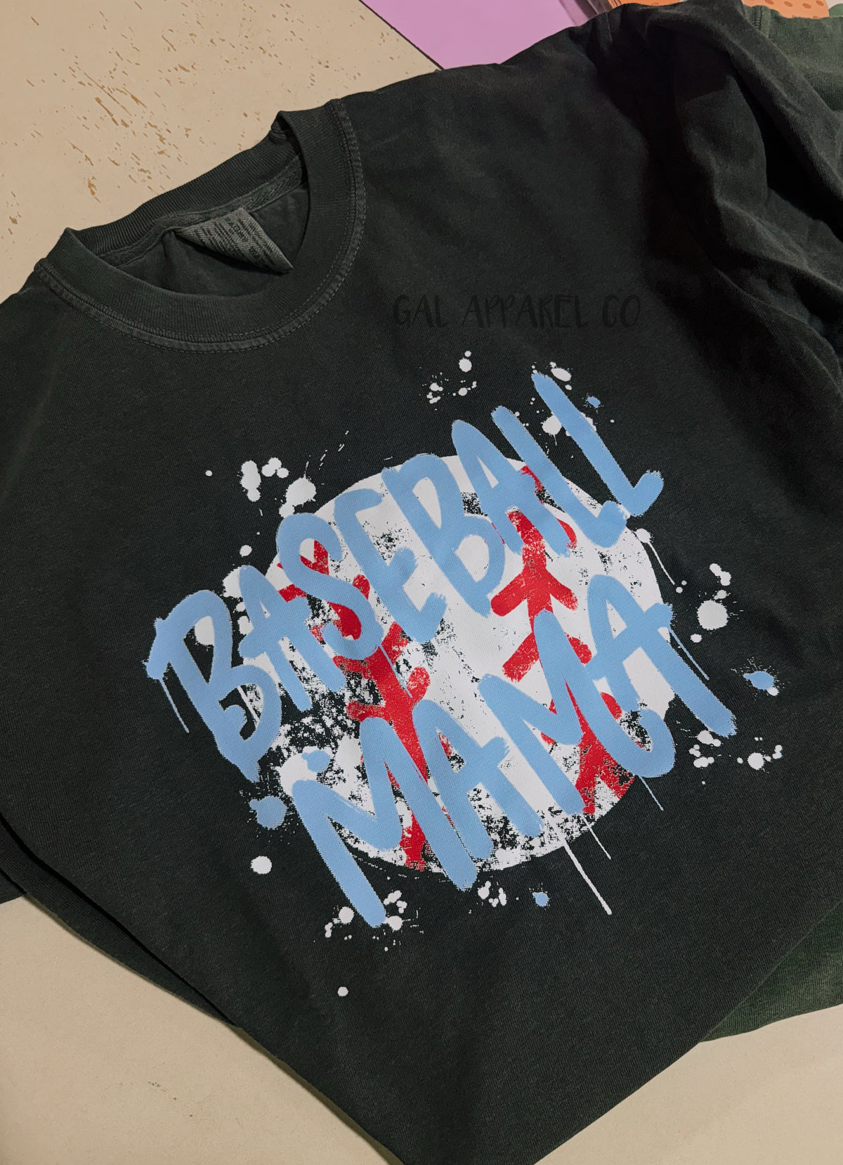 T-shirt Maman de baseball | Haut pour maman de baseball | T-shirt jour de match | T-shirt graphique maman sportive | Haut maman dans les gradins | T-shirt Comfort Colors