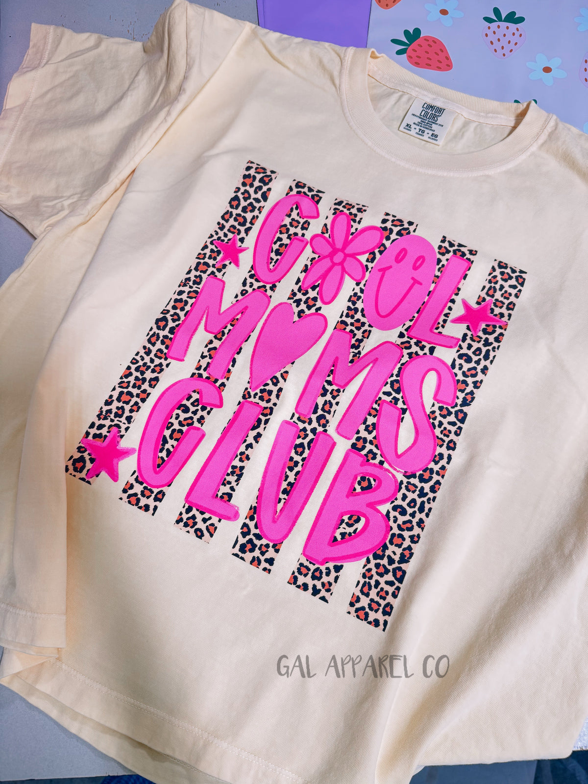 T-shirt Cool Moms Club – Haut à motif léopard, t-shirt tendance pour maman rose, haut de boutique d'été mignon