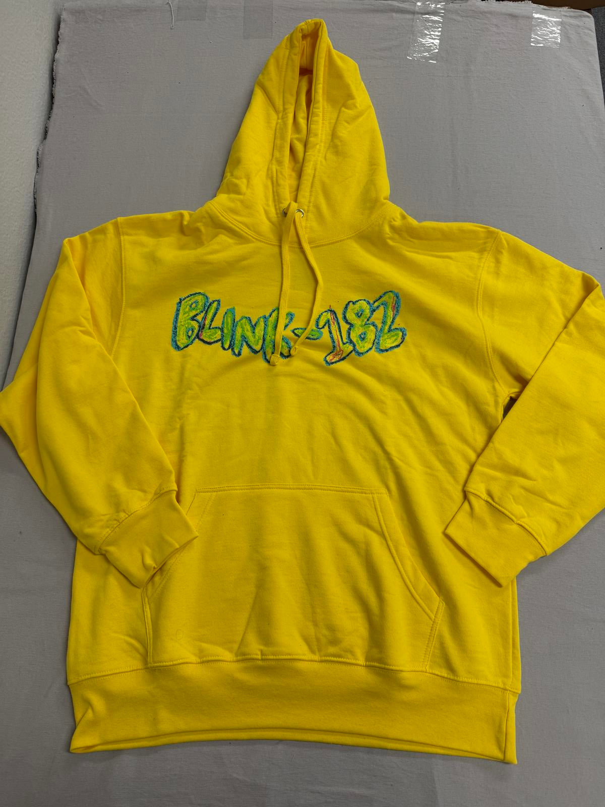 Blink-182 Hoodie - Blink 182 Crayon Logo Hoodie - L