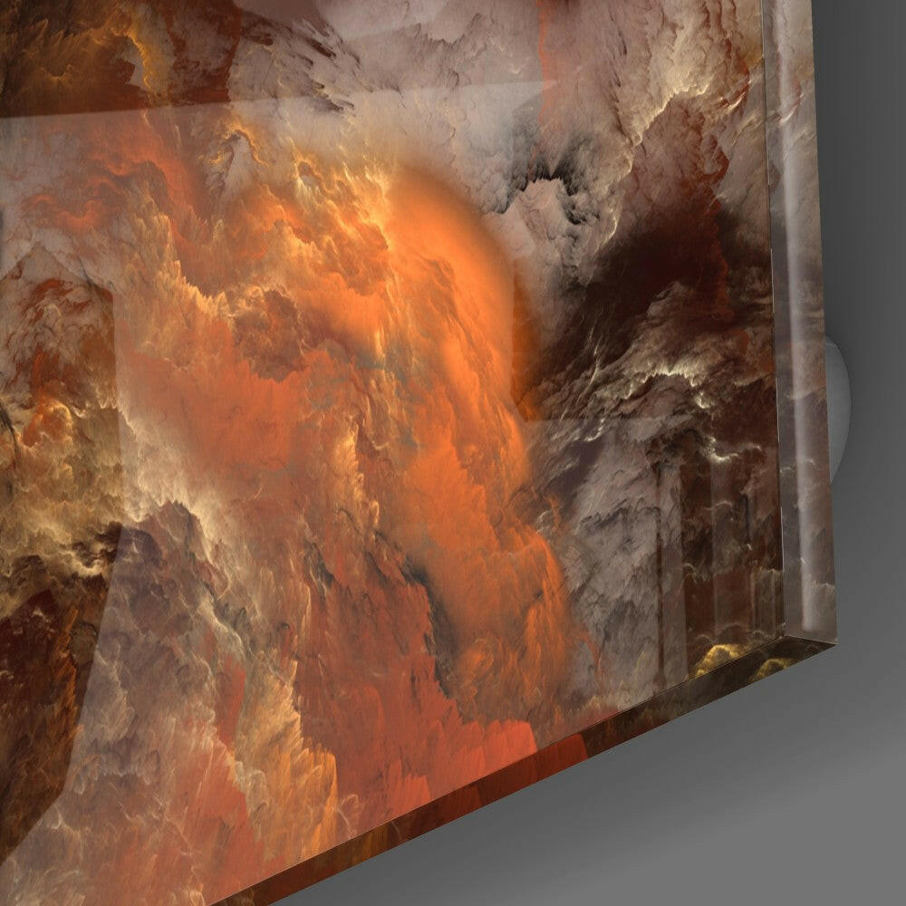 Art mural abstrait en verre Golden Chaos